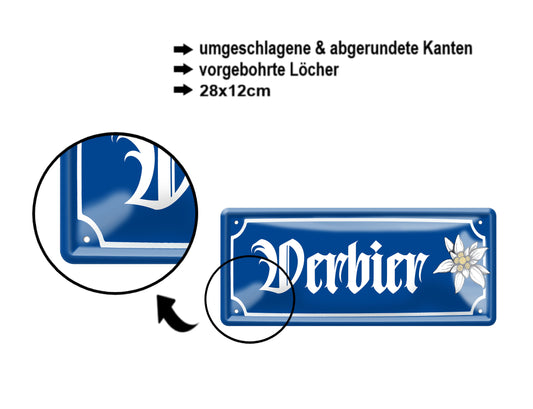 Blechschild ''Verbier (blume)'' 28x12cm