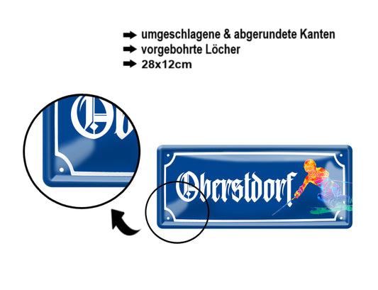 Blechschild ''Oberstdorf (ski)'' 28x12cm