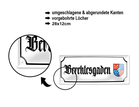 Blechschild ''Berchtesgarden (wappen)'' 28x12cm