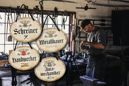 Blechschild ''Handwerker'' 18x14cm