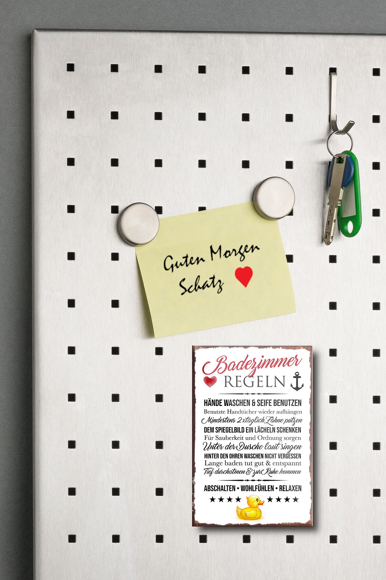 Magnet ''Badezimmer Regeln'' 9x6x0,3cm