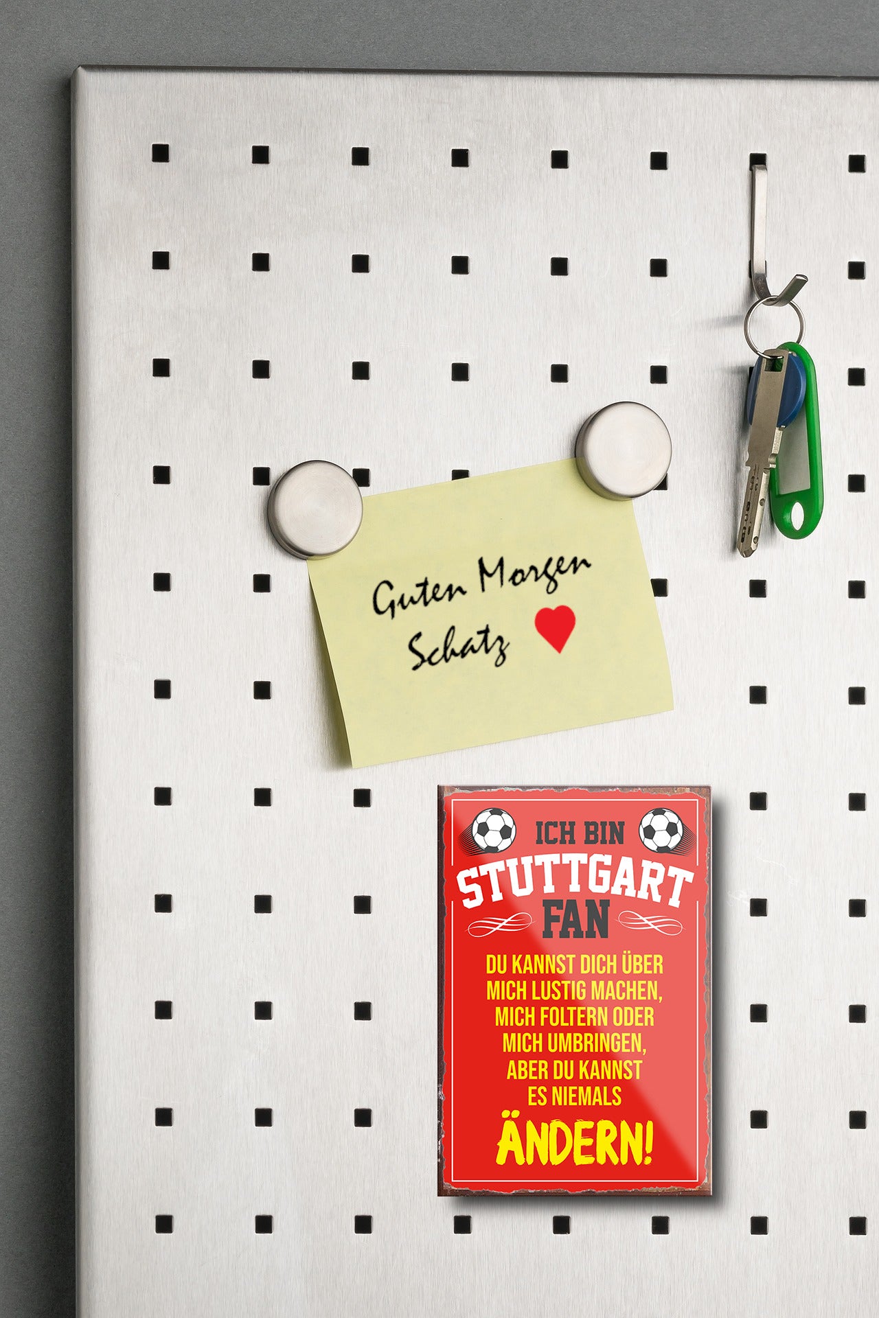 Magnet ''Stuttgart Fan (rot)'' 9x6x0,3cm