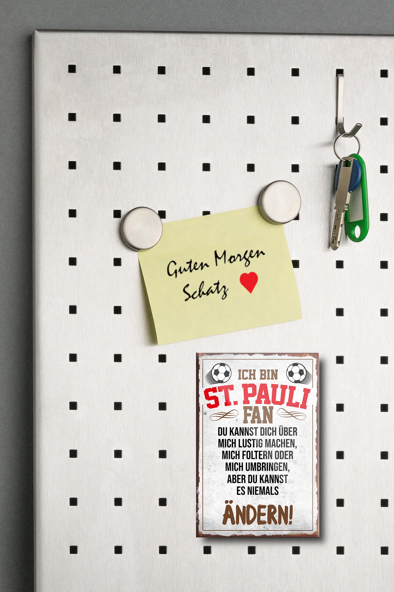 Magnet ''ST. Pauli Fan (schwarzer text)'' 9x6x0,3cm