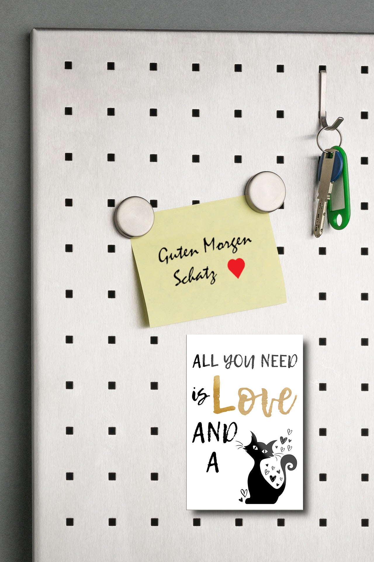 Magnet ''All you need is love an a cat'' 9x6x0,3cm