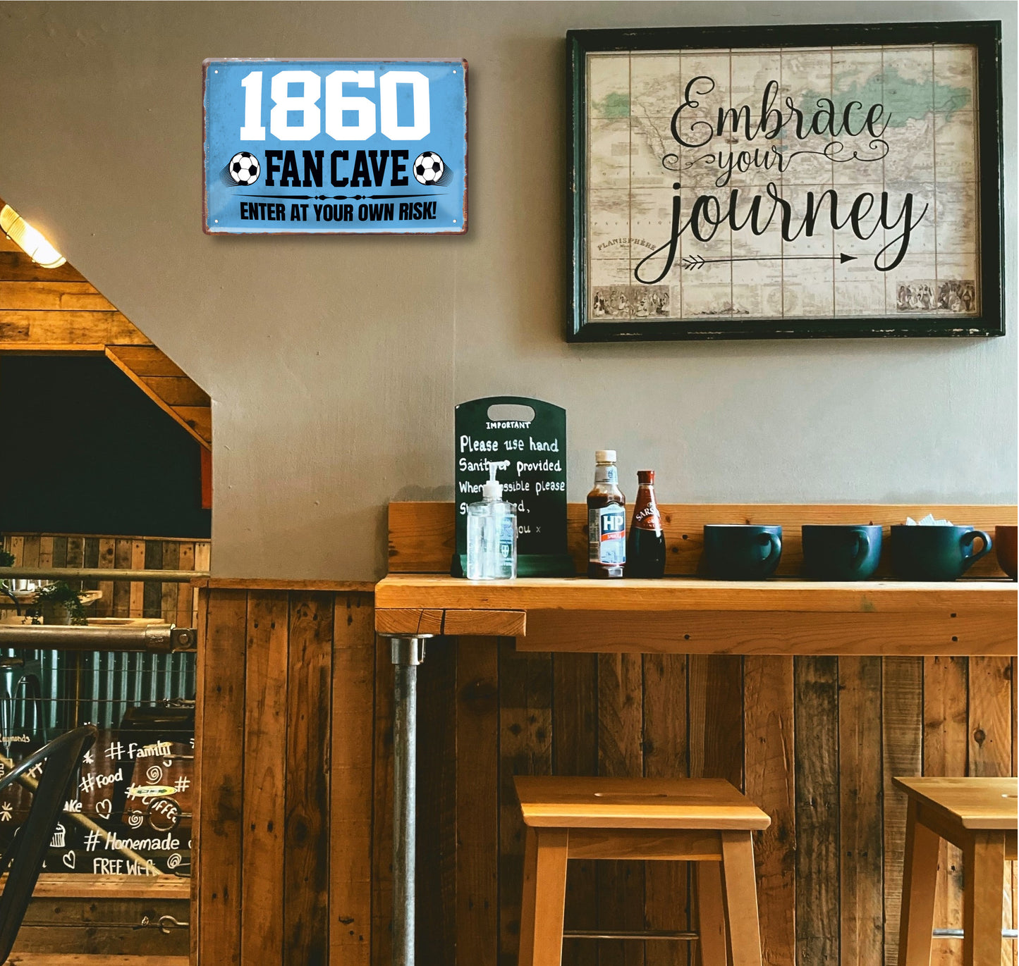 Blechschild ''1860 Fan Cave'' 20x30cm