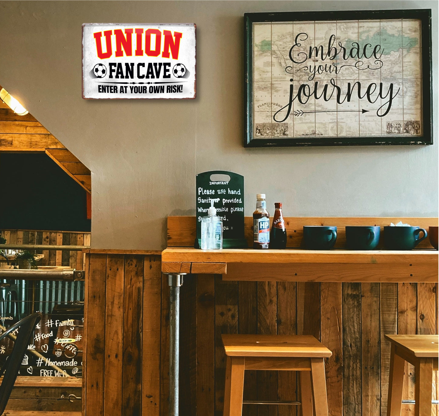 Blechschild ''Union Fan Cave'' 20x30cm