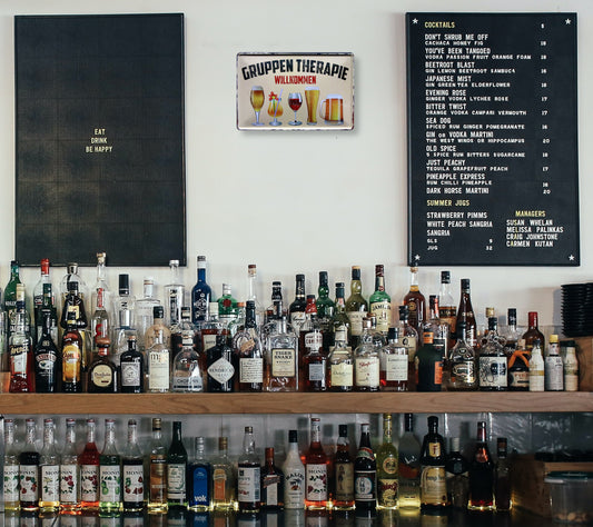 Blechschild ''Gruppentherapie Willkommen (Alkohol)''20x30cm