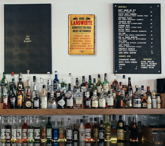 Blechschild ''Ohne Landwirte .. nicht betrinken'' 20x30cm