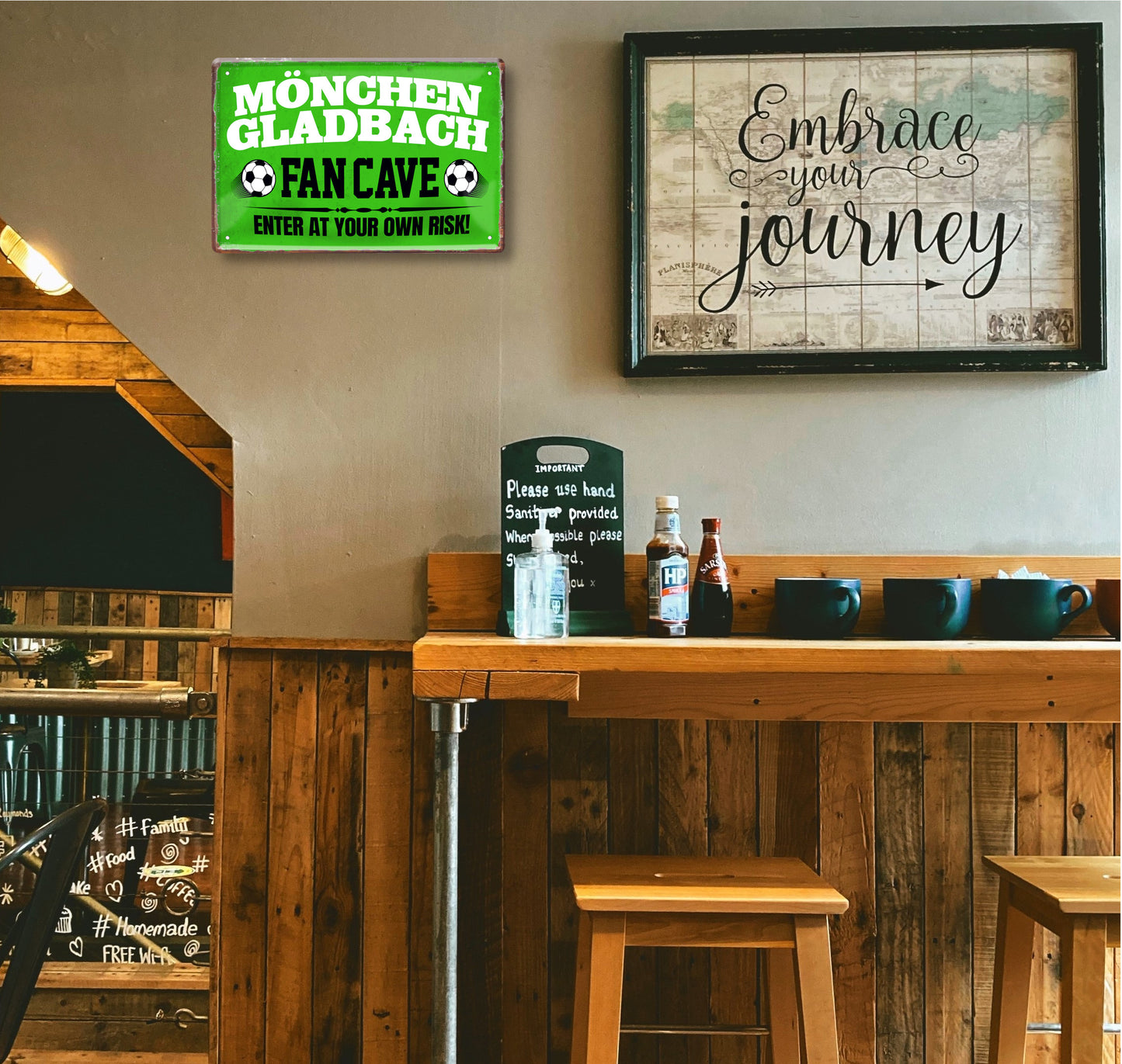 Blechschild ''Mönchengladbach Fan Cave'' 20x30cm