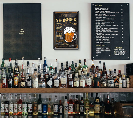 Blechschild ''Steinbier goldgelb'' 20x30cm