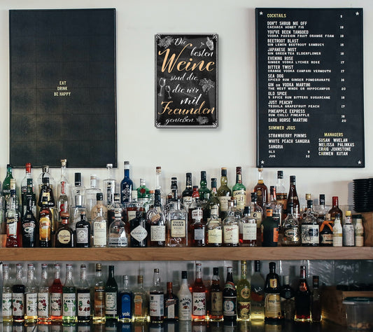 Blechschild ''Die besten Weine.. mit Freunden'' 20x30cm