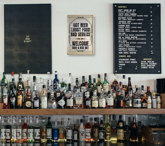 Blechschild ''Hot Beer Lousy Food'' 20x30cm