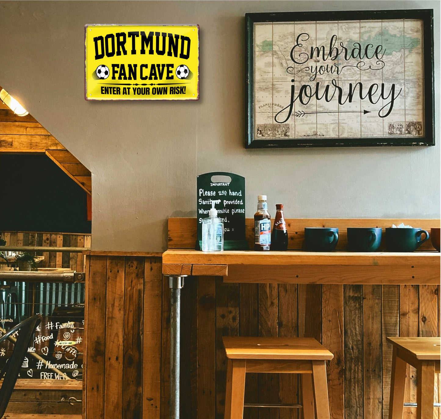 Blechschild ''Dortmund Fan Cave'' 20x30cm