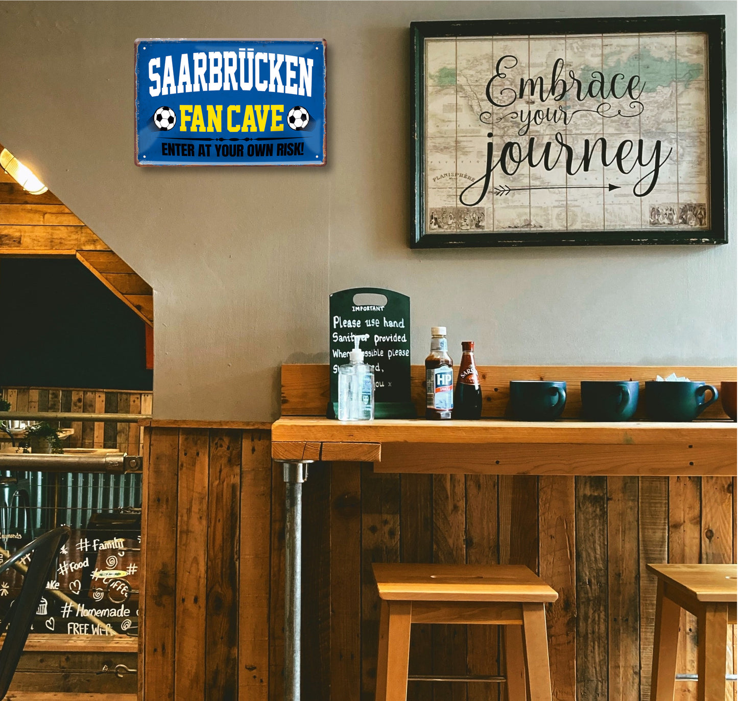 Blechschild ''Saarbrücken Fan Cave'' 20x30cm