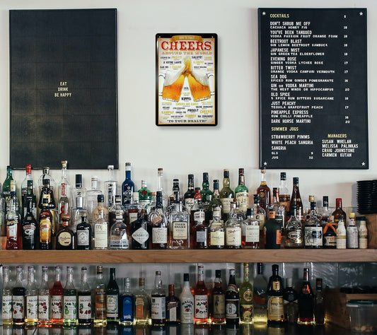 Blechschild ''Cheers around the world'' 20x30cm