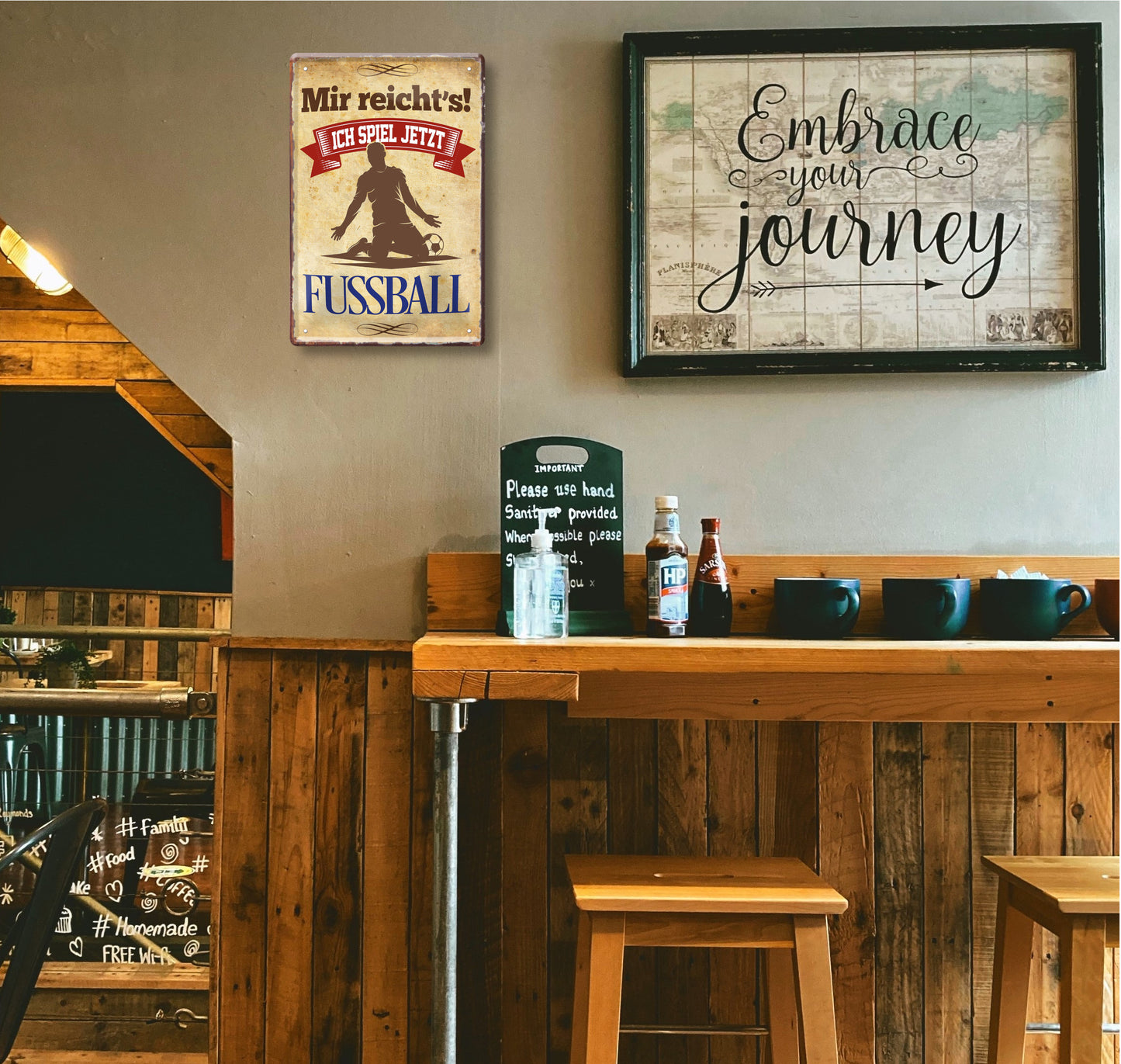 Blechschild ''Mir reicht`s Fussball'' 20x30cm