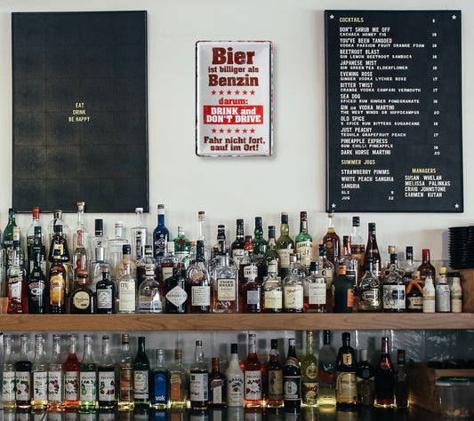 Blechschild ''Bier ist billiger als Benzin'' 20x30cm