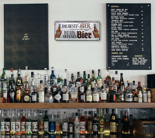 Blechschild ''Das beste Bier ist ein offenes Bier'' 28x12cm