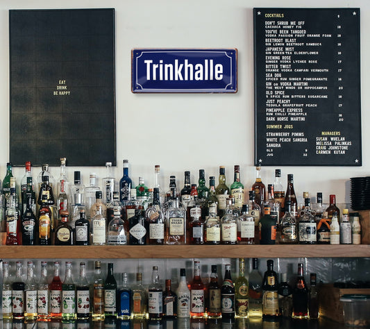 Blechschild ''Trinkhalle'' 28x12cm