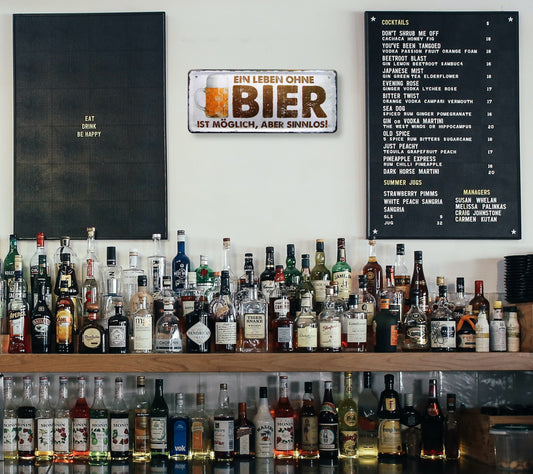 Blechschild ''Ein Leben ohne Bier ist möglich, aber sinnlos'' 28x12cm