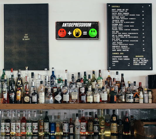Blechschild ''Antidepressivum Bier'' 28x12cm