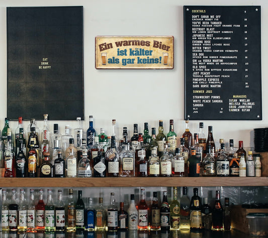 Blechschild ''Ein warmes Bier ist kälter als gar keins'' 28x12cm