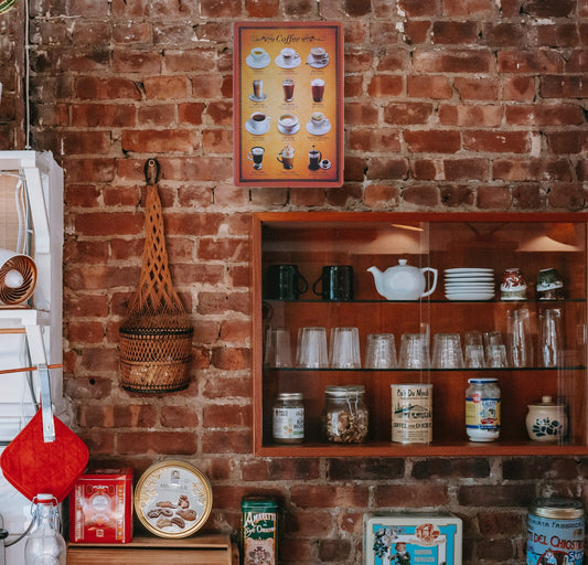 Blechschild ''Coffee (Auswahl, brauner Hintergrund)'' 20x30cm