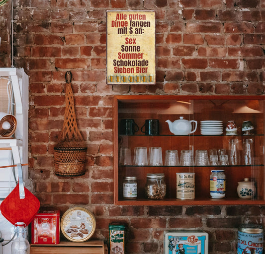 Blechschild ''Alle guten Dinge fangen mit S an'' 20x30cm