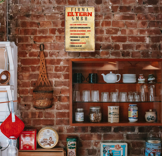 Blechschild ''Firma Eltern gmbh'' 20x30cm