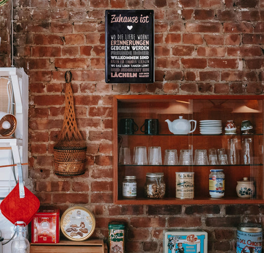 Blechschild ''Zuhause ist, wo die Liebe wohnt'' 20x30cm