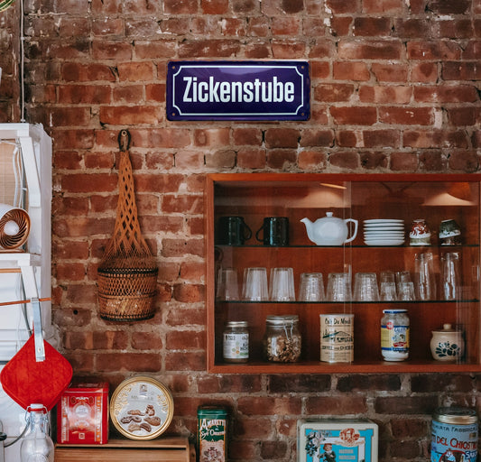 Blechschild ''Zickenstube'' 28x12cm