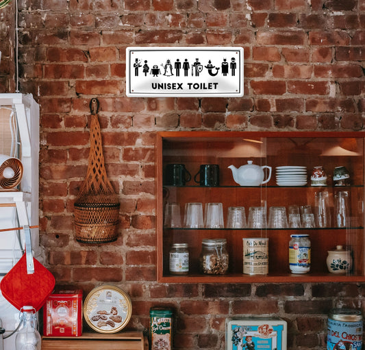 Blechschild ''Unisex Toilet'' 28x12cm