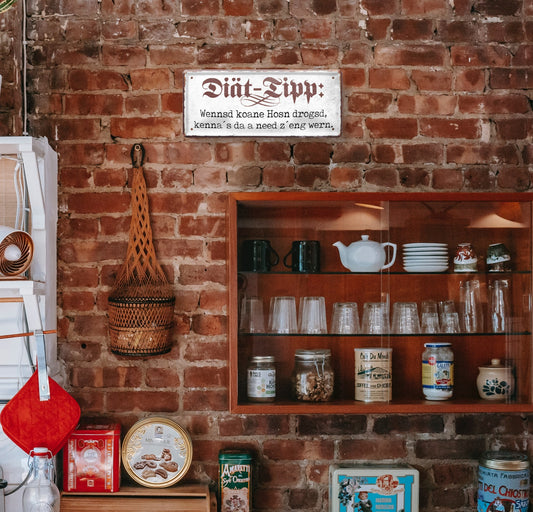 Blechschild ''Diät-Tipp'' 28x12cm