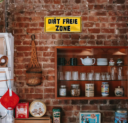 Blechschild ''Diät freie Zone'' 28x12cm