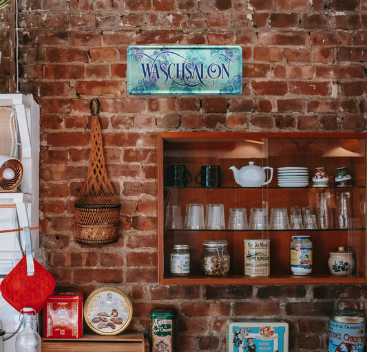 Blechschild ''Waschsalon'' 28x12cm