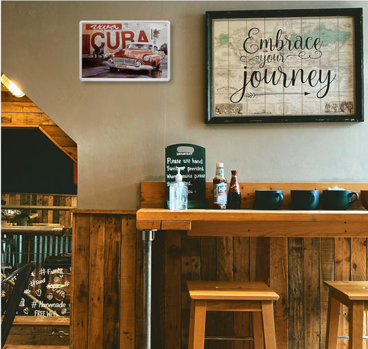 Blechschild ''Viva Cuba (rote Auto front)'' 20x30cm