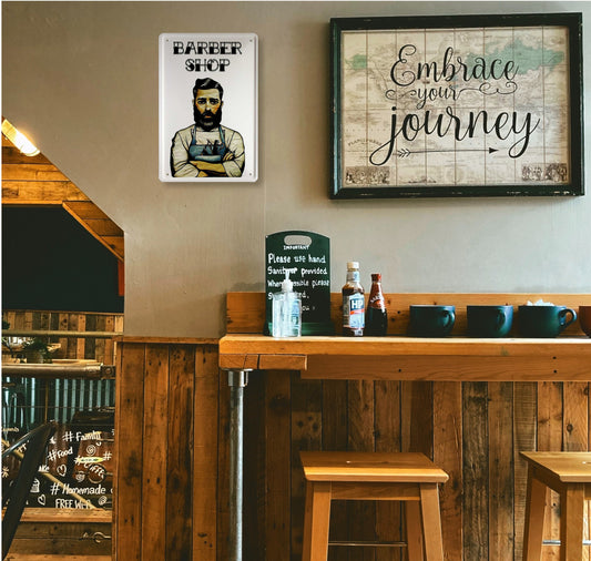 Blechschild ''Barber Shop (Friseur)'' 20x30cm