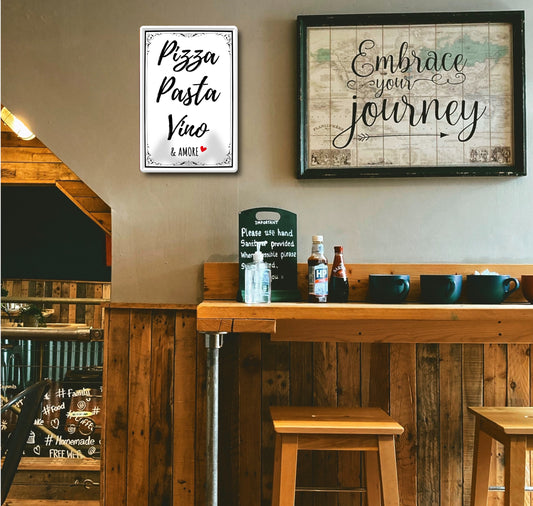 Blechschild ''Pizza Pasta Vino'' 20x30cm