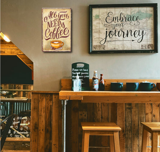 Blechschild ''All you need is coffee'' 20x30cm