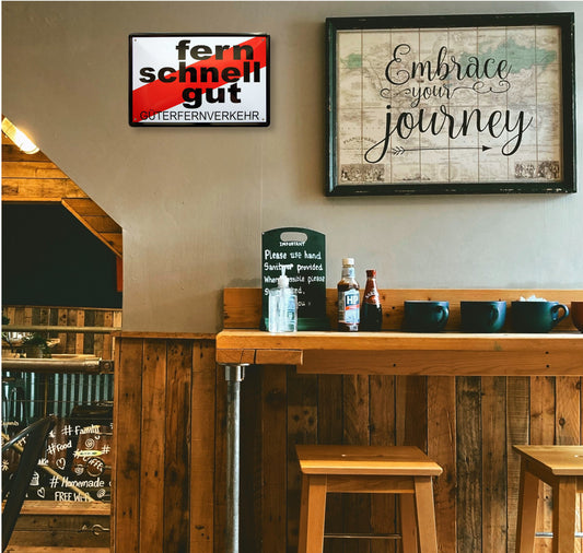 Blechschild ''Fern Schnell Gut. Güterfernverkehr'' 20x30cm