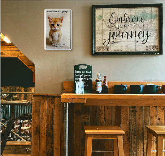 Tin sign "Cat and then he said I'm not a lion" 20x30cm