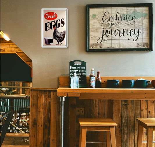 Blechschild ''Fresh Eggs'' 20x30cm