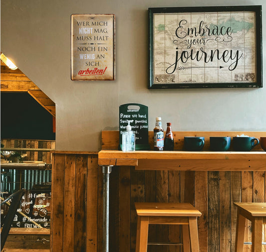 Blechschild ''Wer mich nicht mag, muss ein wenig an sich arbeiten'' 20x30cm