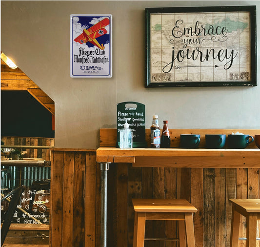 Blechschild ''Flieger Club Manfred v. Richthofen'' 20x30cm