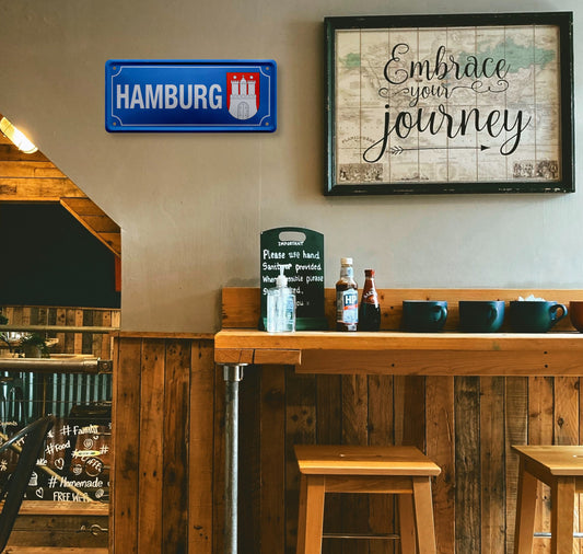 Blechschild ''Hamburg (wappen)'' 28x12cm