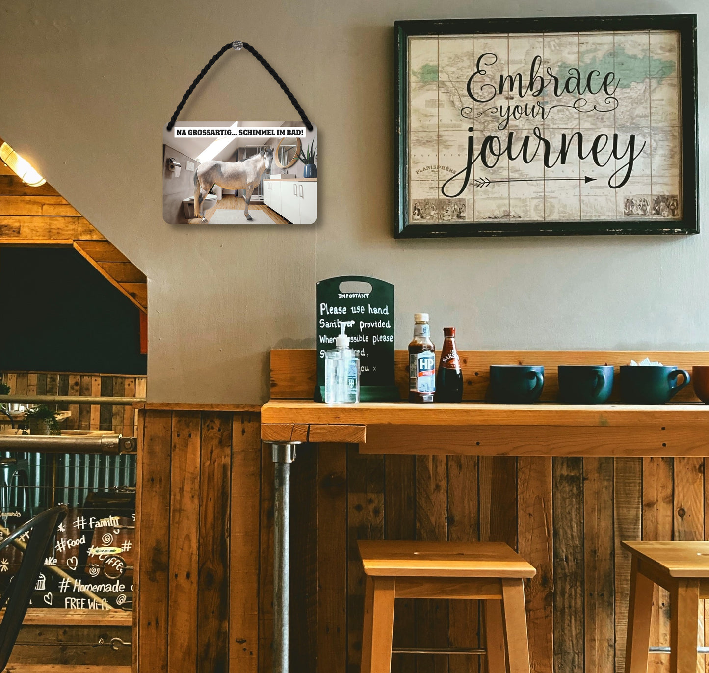 Blechschild ''Na grossartig.. Schimmel im Bad'' 18x12cm