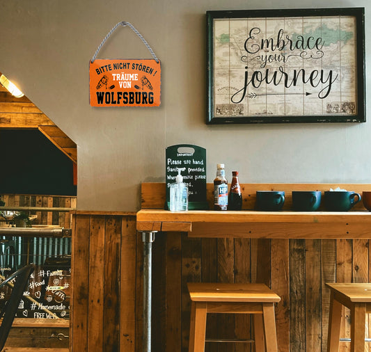 Blechschild ''Träume von Wolfsburg Hockey'' 18x12cm