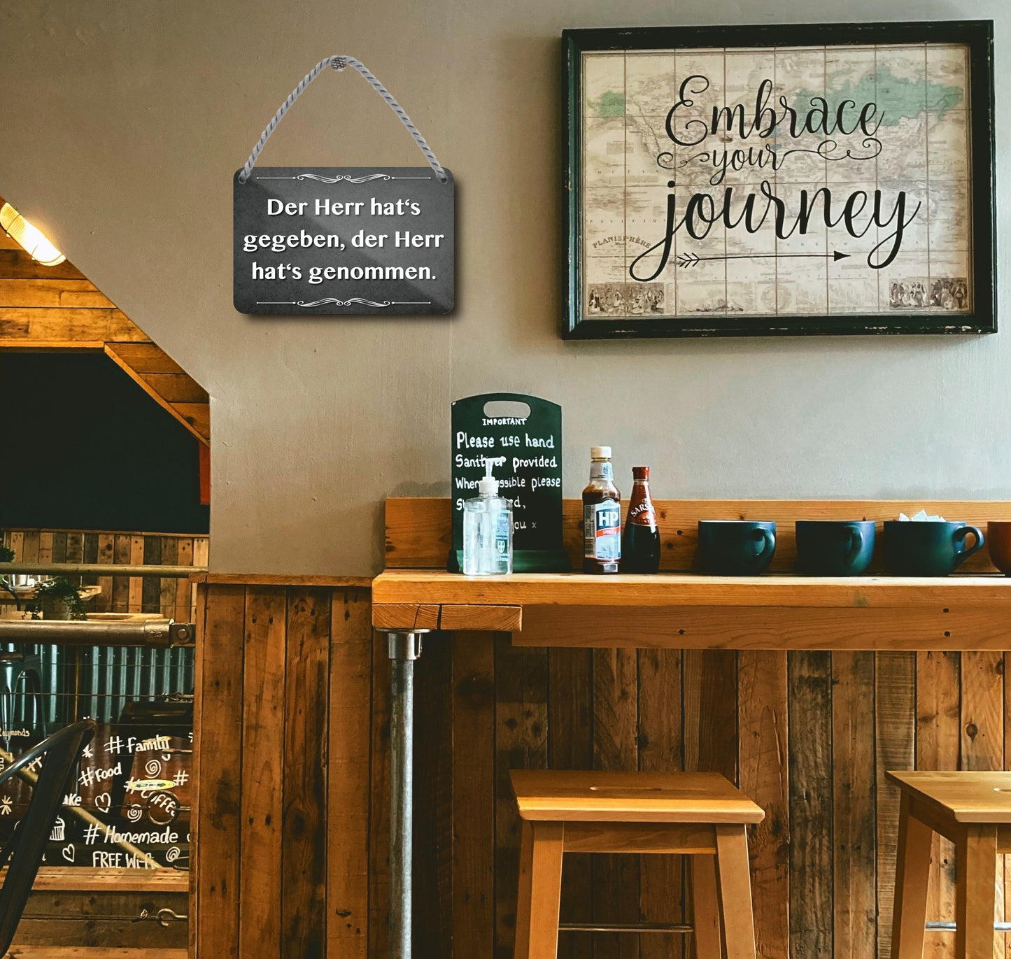 Blechschild ''Der Herr hat's gegeben'' 18x12cm