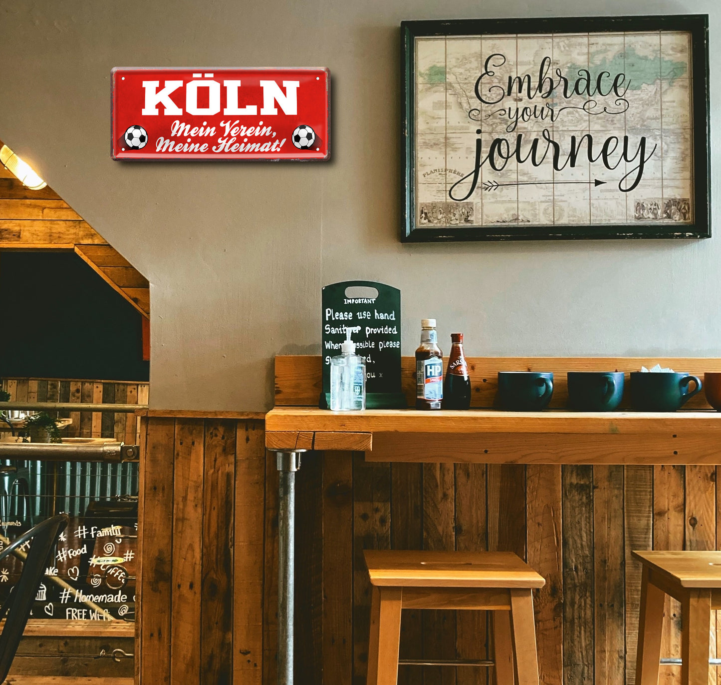 Blechschild ''Köln Mein Verein, meine Heimat'' 28x12cm