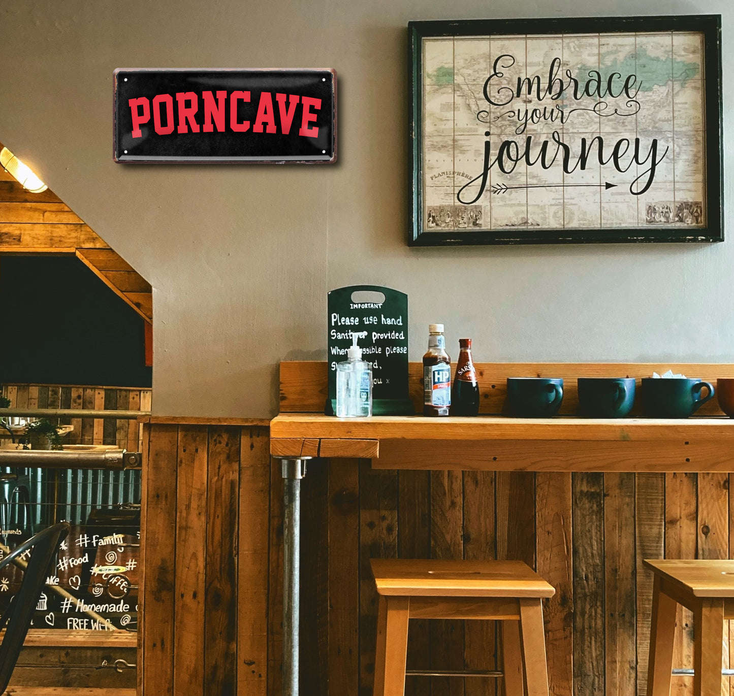 Blechschild ''Porncave'' 28x12cm